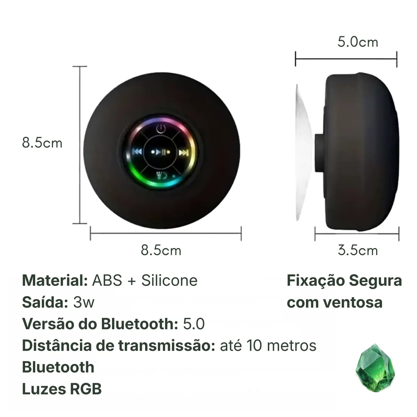 Experiência sensorial na Perfeita Assimetria: música e relaxamento com dispositivo de som moderno em ambiente de banho com neblina.