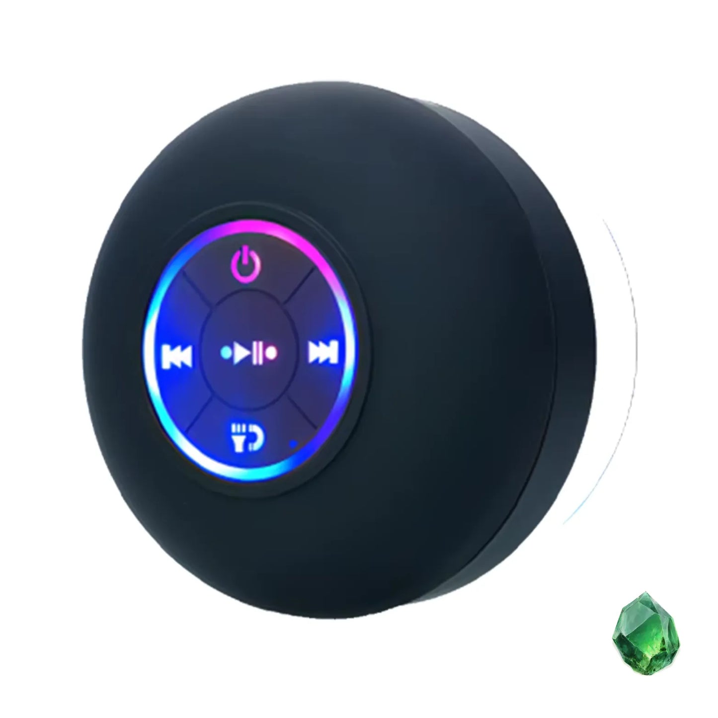 Momento de pausa: mulher desfrutando de cromoterapia e música em um box de banheiro sofisticado com iluminação suave e vapor.