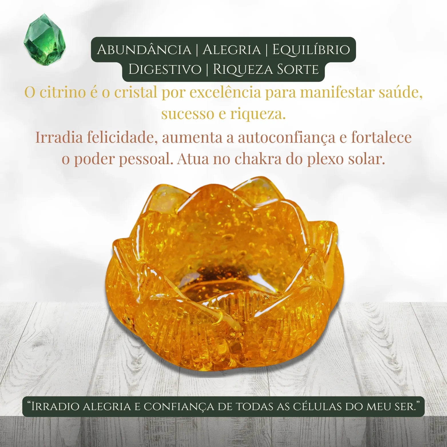 Porta-vela flor de lótus artesanal em cristal natural com acabamento premium e brilho delicado.