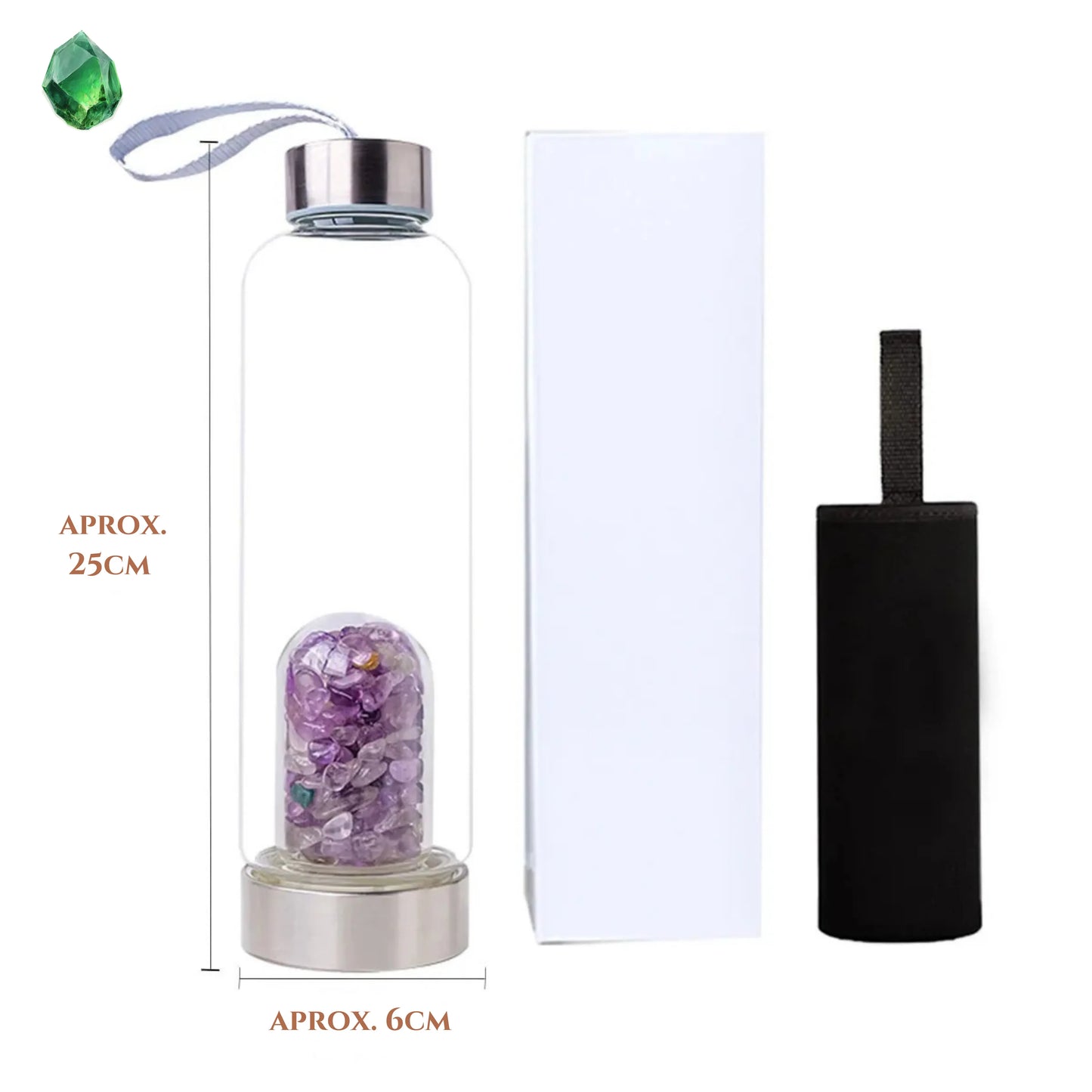 dimensao_garrafa_de_vidro_com_cristais_holistico bem estar pedra natural